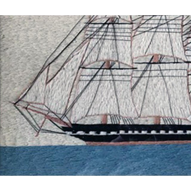 Textile Triumphs: British Sailor's Woolwork of a Merchant Vessel This finely detailed British Sailor's Woolwork, or...