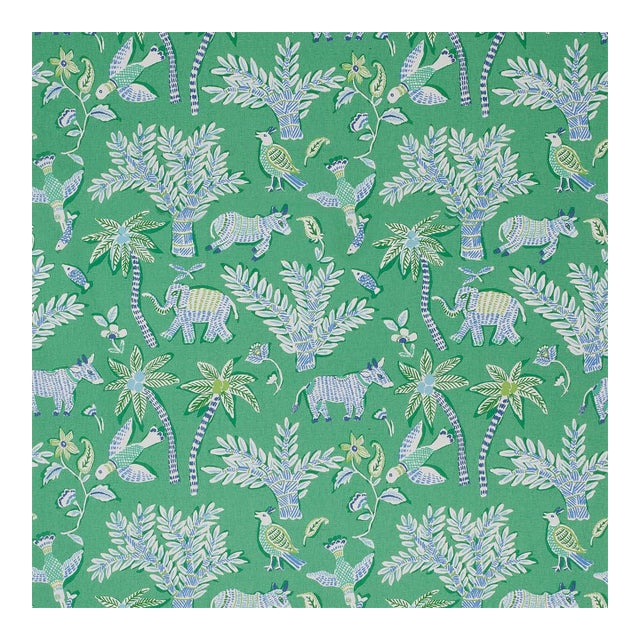 1/2 Yard of Thibaut Goa in Green For Sale