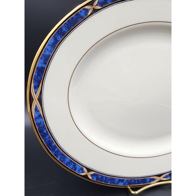 Lenox Vintage Lenox Mountain View Fine Bone China Oval Serving Platter With 24k Gold Trim For Sale - Image 4 of 18