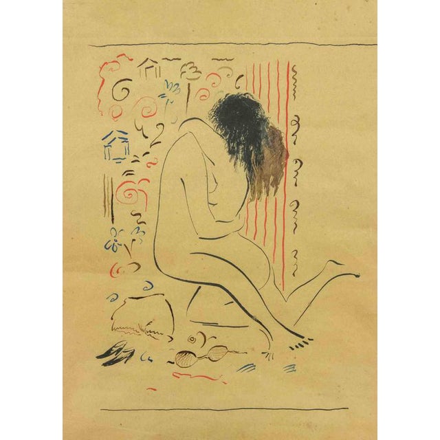 Gino Bonichi, Nude Love, 1924, Ink Drawing, Framed For Sale