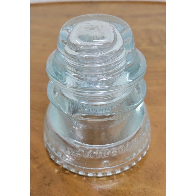 Vintage Hemingray 42 Teal Tinted Glass Insulator For Sale - Image 4 of 11