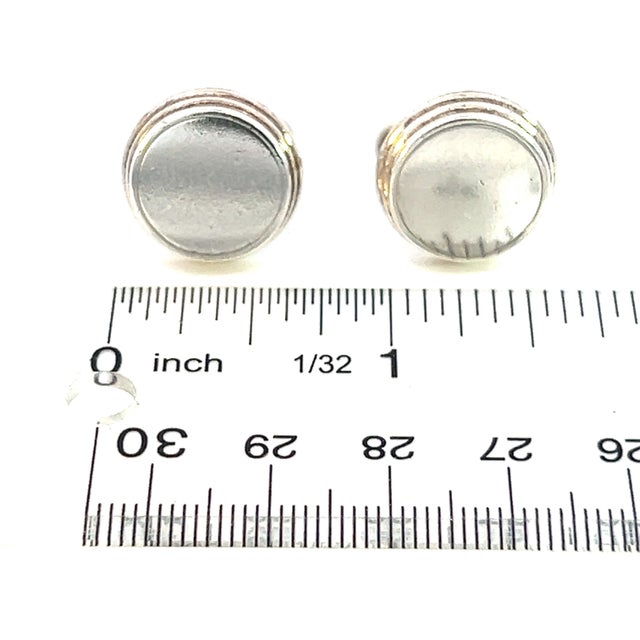 1990s Pair of Bulgari Bvlgari Estate Mens Cufflinks Sterling Silver For Sale In New York - Image 6 of 7