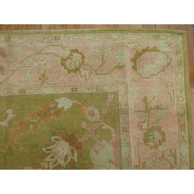 Late 19th Century 19th Century Light Green Antique Oushak Rug - 6'3" x 9' For Sale - Image 5 of 9