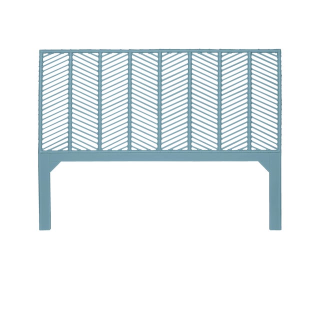 Not Yet Made - Made To Order Liam Standard Bed King - Pool Blue For Sale - Image 5 of 12