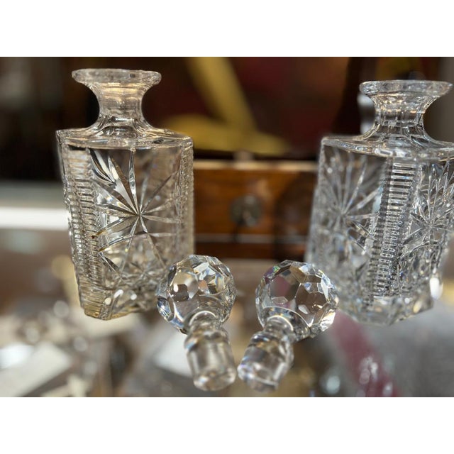 Antique English Tantalus Original Crystal Decanters Chairish