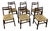 Italian Chairs in Teak Wood and Straw, 1960s, Set of 6 For Sale