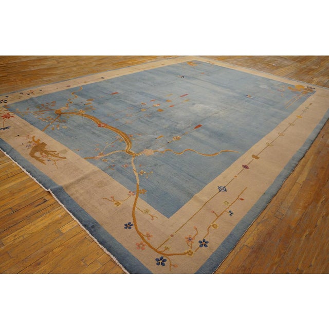 Amazing Antique Soft Color in a Floral Design With Exquisite Tradition of Chinese Art Deco Rug For Sale - Image 4 of 9