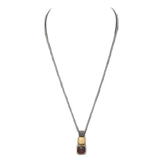 David Yurman 925 750 Chiclet Pendant Necklace For Sale
