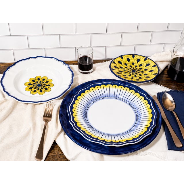 Ceramic Stratificata 4-Piece Hand-Painted Italian Place Setting For Sale - Image 7 of 11