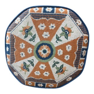 Vintage Needlepoint Pillow in the Style of Imari For Sale