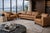 Contemporary Loom Golden Light Leather Sofa & Lounge Chair Set Special Edition For Sale - Image 3 of 11