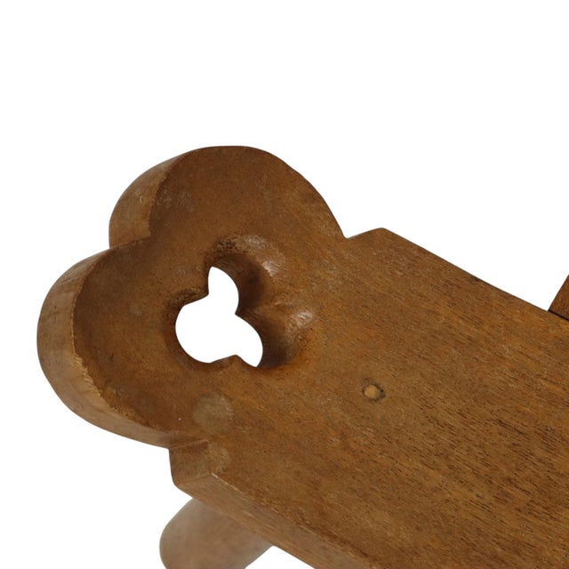 Mid-Century Modern Spanish Brutalist Tripod Chair in Oak For Sale - Image 11 of 14