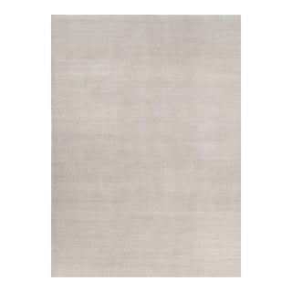 Rug & Kilim’s Oversized Contemporary Textural Solid Rug in Ivory Tones - 13x18 For Sale
