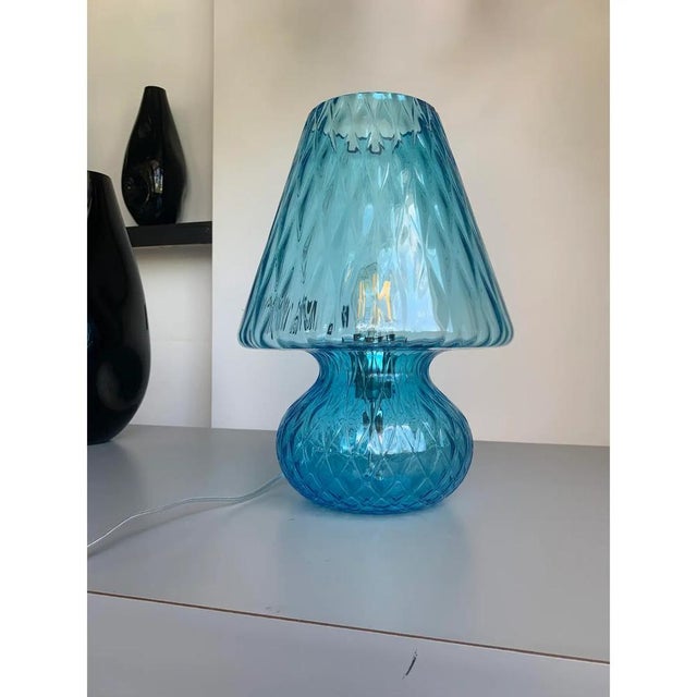 Early 21st Century Blue Glass Lamp by Simoeng For Sale - Image 5 of 10
