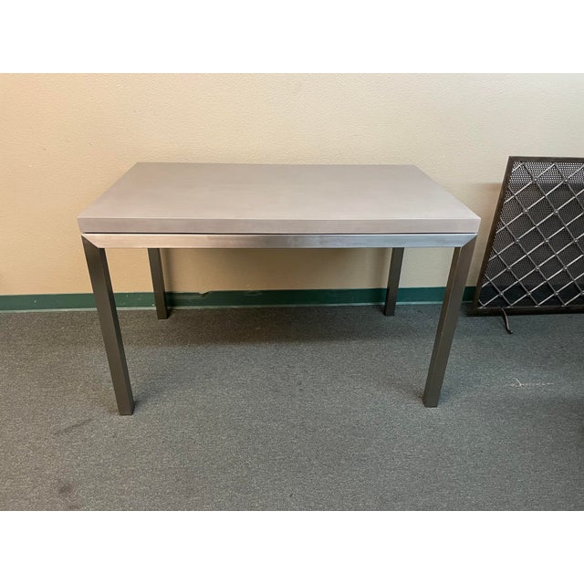 Crate and Barrel Concrete Top Parson Table Chairish