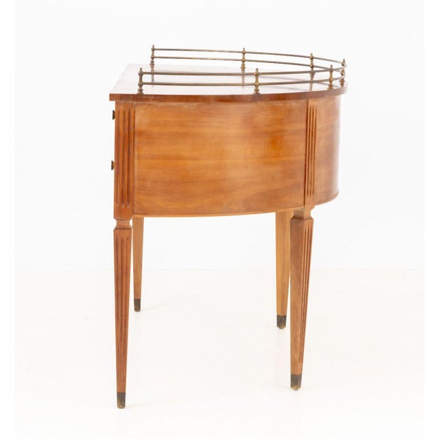 Biedermeier Style Demilune Walnut Desk For Sale In New York - Image 6 of 9