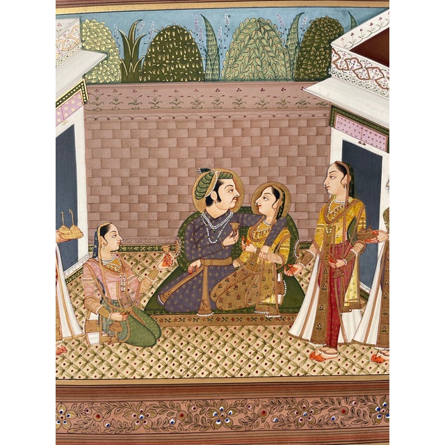 Indian Antique Indian Court Scene Painting For Sale - Image 3 of 3