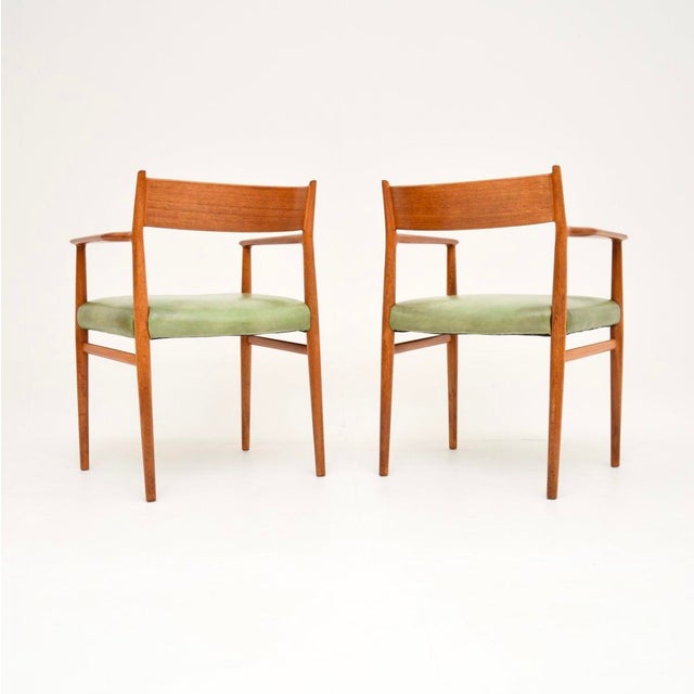 Arne Vodder Vintage Danish Teak and Leather Dining Chairs by Arne Vodder from Sibast, 1960s, Set of 4 For Sale - Image 4 of 9