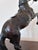 1930s VIntage Handcrafted Leather Horse Statue With Brass Appointments For Sale - Image 5 of 14
