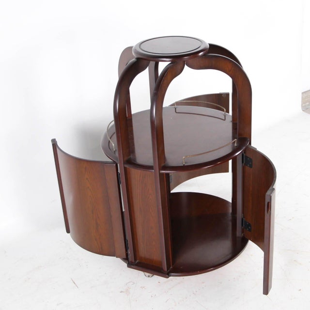 Japanese Mini Wooden Bar, 1970s For Sale - Image 9 of 14