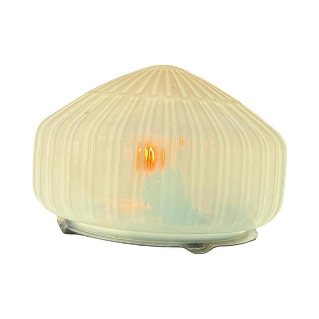 Glass Art Deco Ceiling Lamp with Opaline Glass and Metal Mount, Czechoslovakia, 1960s For Sale - Image 7 of 10