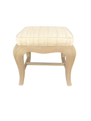 Vintage French Regency Sculpted Wicker Footstool