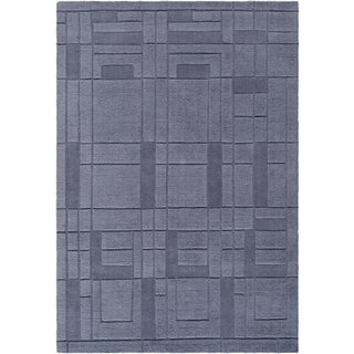 Frank Lloyd Wright Foundation x SURYA Luxuries Handmade Rug Charcoal 9x12 For Sale