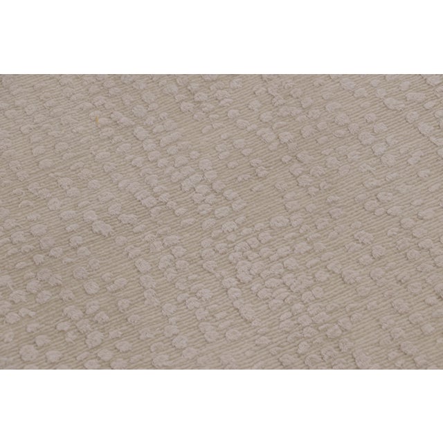 2010s Rug & Kilim’s Modern Runner Rug, Subtle Textural Pattern in Tone-on-Tone White For Sale - Image 5 of 8