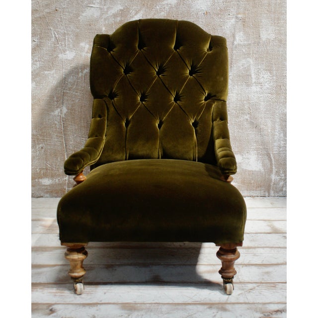 Victorian Deep Button Parlour Chair, 1880s For Sale - Image 11 of 11