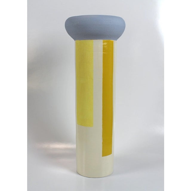 Blue Terracotta Vase by Mascia Meccani for Meccani Design For Sale - Image 8 of 8