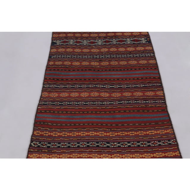 Rug & Kilim Vintage Persian Kilim, Tribal Runner Rug With Intricate Bands - Rug & Kilim For Sale - Image 4 of 8