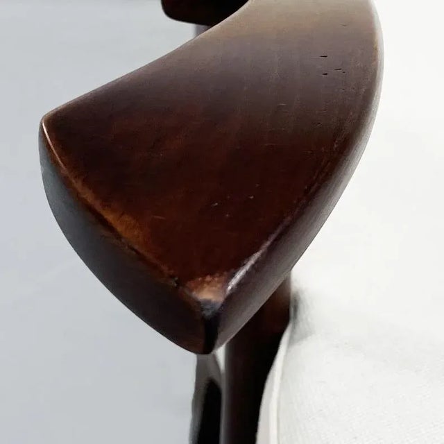 Mid-Century Italian White Fabric & Wooden Armchair by Paolo Buffa, 1950s For Sale - Image 11 of 18