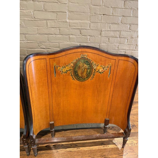 Pair of Antique Louis XV Painted Wood Beds For Sale In Nashville - Image 6 of 11