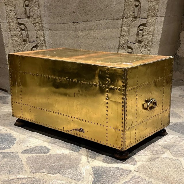 Mid-Century Modern 1970s Brass Chest of Drawers by Sarried Ltd, Mid-Century Modern, Spain For Sale - Image 3 of 12