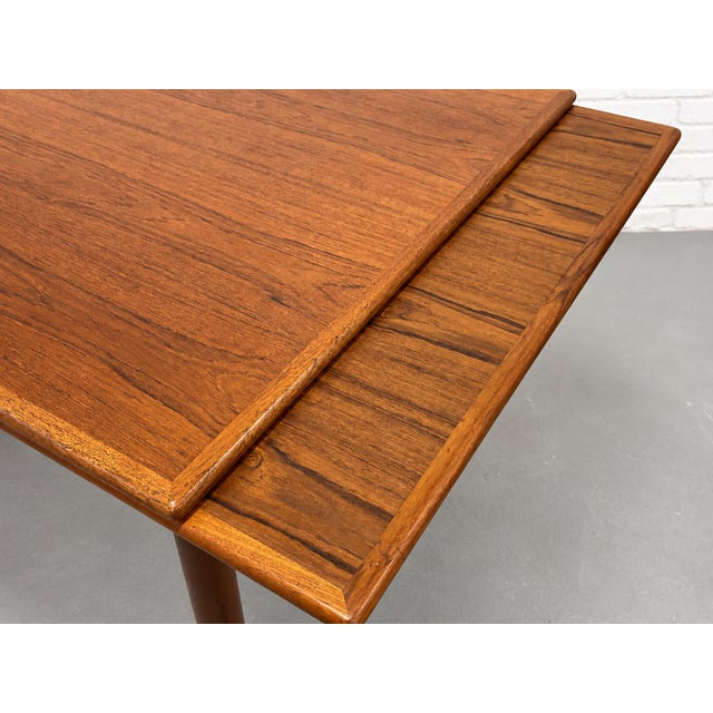Wood Danish Mid Century Modern Teak Dining Table | Expandable Hidden Leaves, C. 1960’s For Sale - Image 7 of 10