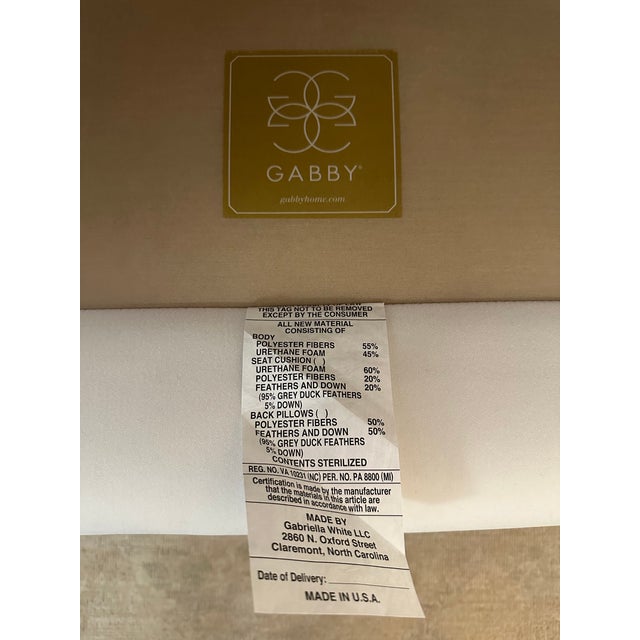 2020s Gabriella White Monroe Upholstered Winged Arm Settee Couch For Sale - Image 5 of 5