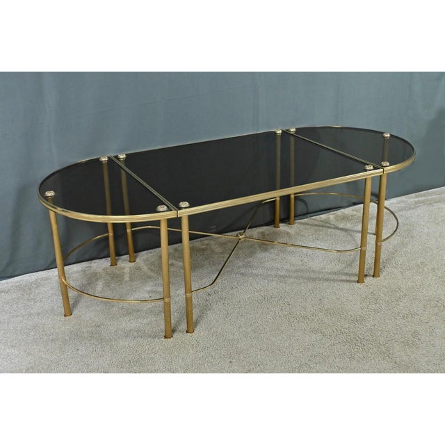 Glass Tripartite Coffee Table in the style of Maison Baguès, 1950s, Set of 3 For Sale - Image 15 of 15