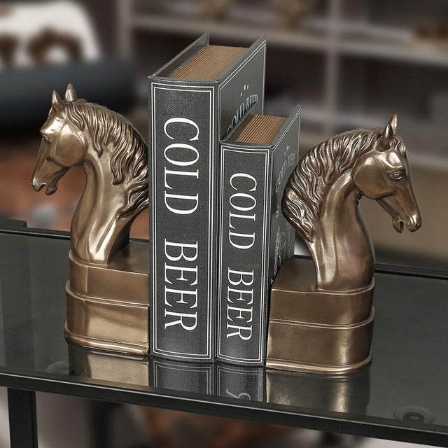 Early 21st Century Pair of Cold Cast Bronze Horse Head Bookends / Sculptures For Sale In Los Angeles - Image 6 of 7