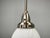 Vintage Czech Art Deco Opaline Glass and Chrome Pendant Lights, 1930s, Set of 2 For Sale - Image 3 of 16