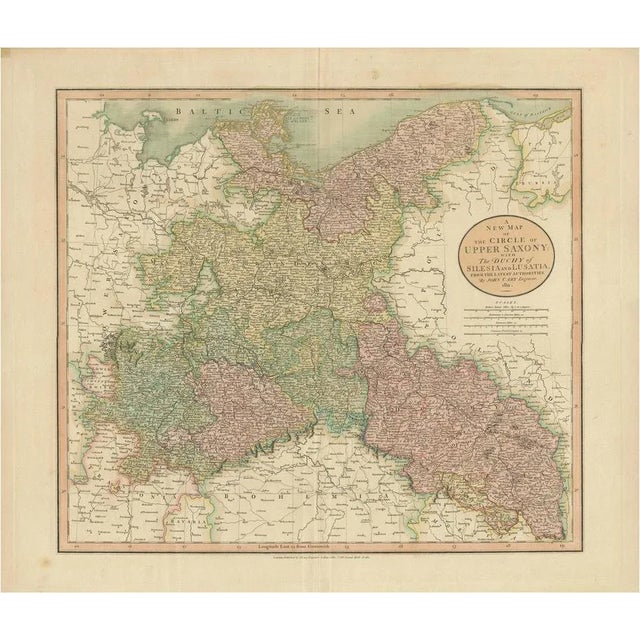 Antique Map of the Eastern Part of Germany, 1811 For Sale - Image 6 of 6