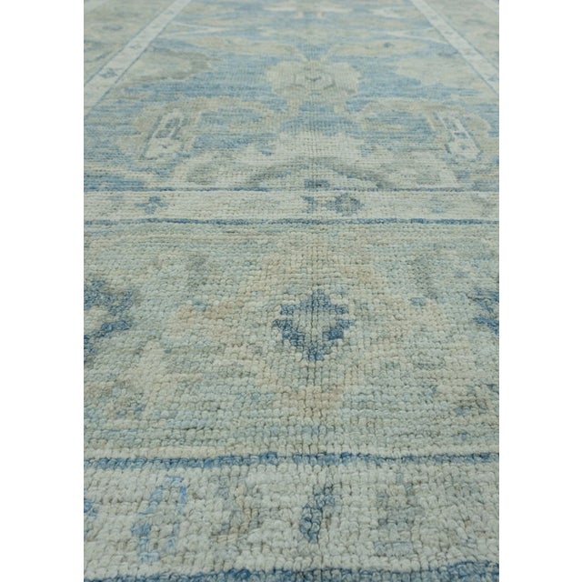 Early 21st Century Green & Blue Turkish Oushak Rug 4' x 6'5" For Sale - Image 5 of 8