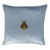 Cerulean Bee Silk Velvet Embroidered Throw Pillow Cover, 20 X 20 For Sale