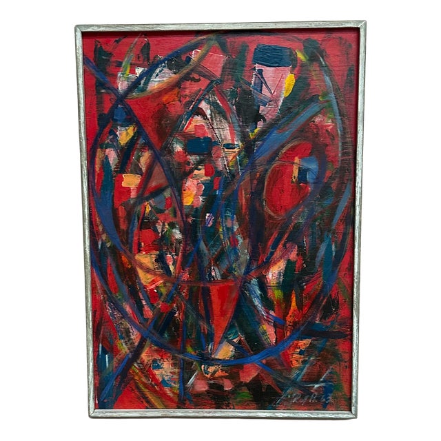 Rolf Andersson, Abstract Composition, 1950s, Oil on Plywood, Framed For Sale