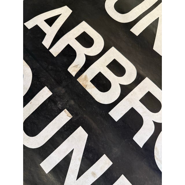 Black and White Monumental Vintage 1990’s Scottish Transportation Bus Destination Roll Sign For Sale - Image 9 of 12