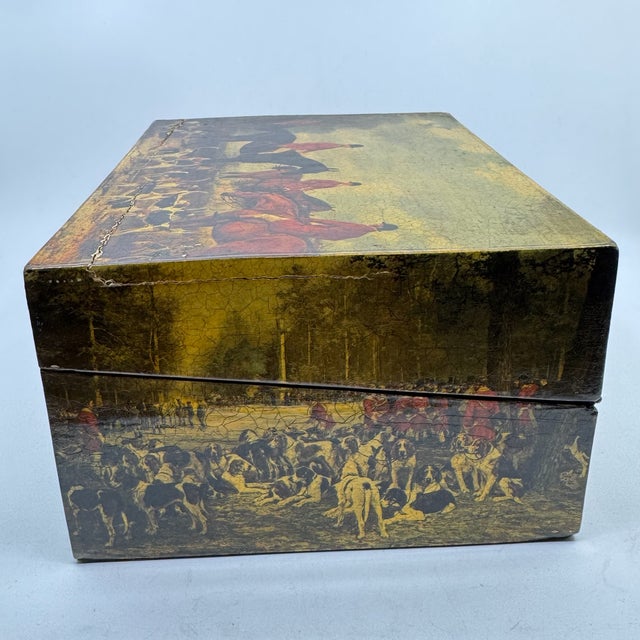 Antique 19th Cen. English Victorian Decoupage Campaign Lap Desk / Writing Slope For Sale - Image 13 of 18