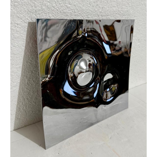 Willy Weber, Swiss Op Art Mirror Polished Metal Stainless Steel Sculpture Relief Will Weber, 1977 For Sale - Image 9 of 18