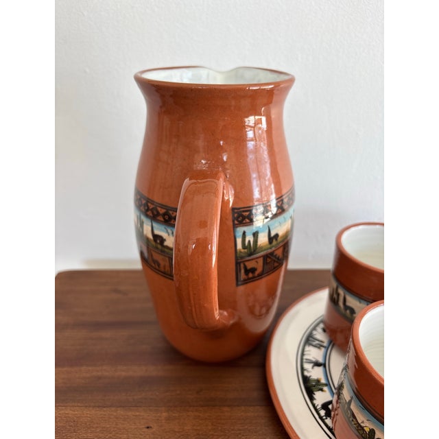 Late 20th Century Peruvian Earthenware Artisanal Serving Set of 5 For Sale - Image 6 of 11