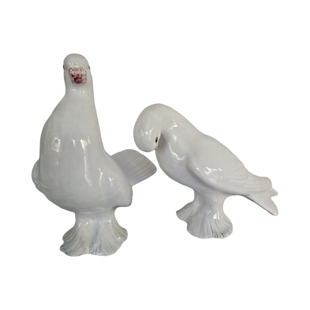 Figurative Pair of 1980s Italian Doves, Love Birds For Sale - Image 3 of 8