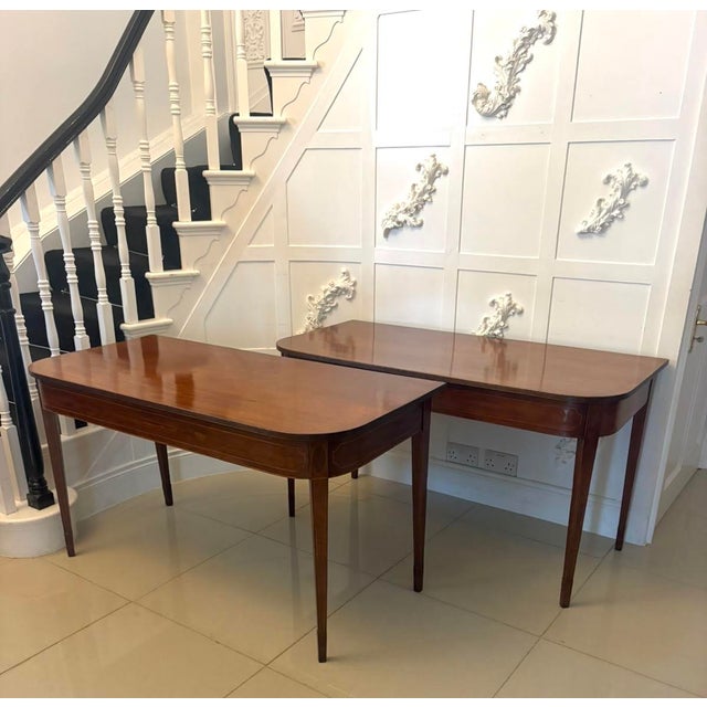 Antique Georgian Mahogany Inlaid Console Tables, 1800, Set of 2 For Sale - Image 18 of 18