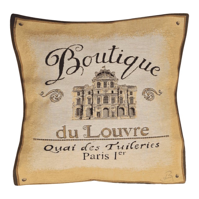 Boutique Du Louvre Tapestry Cushion With Feather Filler - 46x46cm (18"x18") For Sale